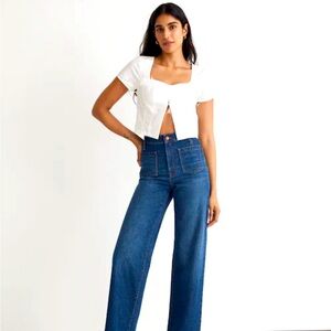 Perfect wide-leg vintage jean in caronia wash altered to petite